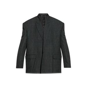 발렌시아가 체크 디테일 테일러드 재킷 821072TRT34 1077 TP934909641