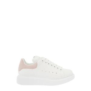 ALEXANDER MCQUEEN 알렉산더 맥퀸 여성용 오버사이즈 화이트 amp 핑크 가죽 스니커즈 553770WHGP79182