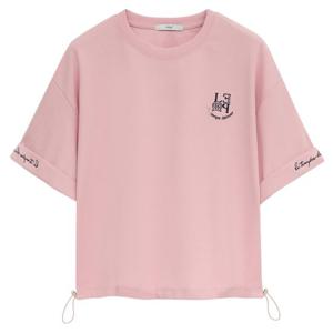 [르샵] [본사직영]자수 롤업 밑단스트링 반팔-LC38TS060