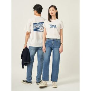 [빈폴멘] 남녀공용 GRAB 그래픽 라운드넥 티셔츠  아이보리 (BC5742C940)