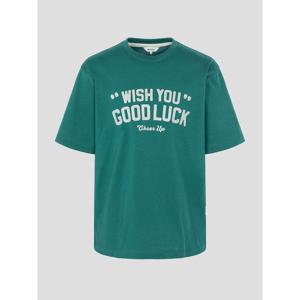 [빈폴멘] 남녀공용 GOOD LUCK 그래픽 라운드넥 티셔츠  그린 (BC5742C91M)