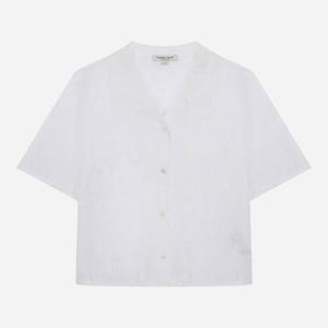 [써스데이아일랜드]셔츠형 자수 블라우스(T254MBL243W)