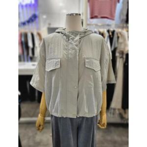 밸리걸 세이브존01 나일론 후드넥 오버핏 반팔 집업 점퍼 692920