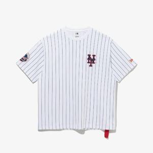 뉴에라반팔티 GQC 14679810 MLB 뉴욕 메츠 스트라이프 티셔츠 화이트