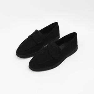 [신난다슈] 여성 로퍼 단화 2cm 여자 플랫 구두 슬립온 스웨이드 발편한 쿠션 SO251501 블랙