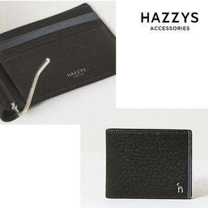 [헤지스ACC][선물포장]블랙 라인배색 소가죽 남성 머니클립 HJWA4F034BK