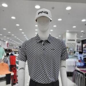 [핑]남성 별패턴 카라 반팔 티셔츠 111D2TO414_GN