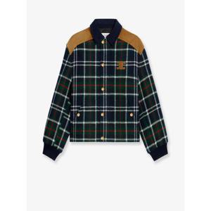 [CELINE] 라프리마 여성 자켓 타탄 울 위드 스웨이드 인서트 RV0R20645 GAN0 NAVY/GREEN/RED /12