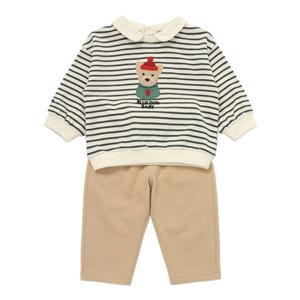 [블루독베이비8] 도기 STRIPE 상하세트 (45A1361004) (BLUEDOG BABY 유아 출산 백일 선물 도트 강아지 내복