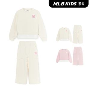 [MLB키즈 공식] 25FW 스트릿 하트 여아 레이어드 맨투맨세트 (2color) 7FS2H0154