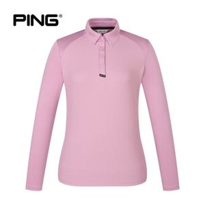 [핑](본사) [PING] 여성 골조직 카라 긴팔 티셔츠 121B3TO063_VO