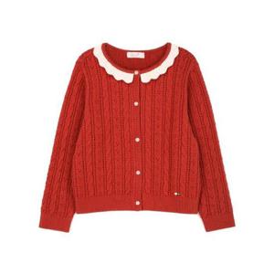 더센트럴 페리미츠 TC01 배색 카라 니트 가디건 P2531K460