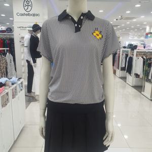[까스텔바작]여성 스트라이프 카라 배색  티셔츠BGDMTS713bk_US
