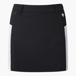 데상트골프스커트 JQS DP32WFSK98-BLKG 여성 사이드 배색 H라인 스커트 / BLACK