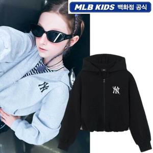 [MLB키즈]베이직 스트리트 걸스 로고 크롭 후드 집업 뉴욕양키스 7FHDB1254