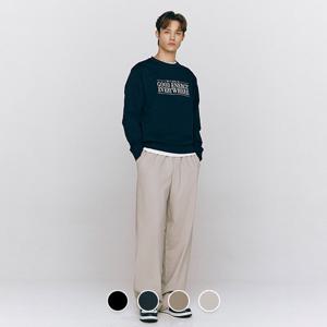 [지오다노]남성 가을 스트레이트 와이드핏 사방스판 풀밴딩 팬츠 115510