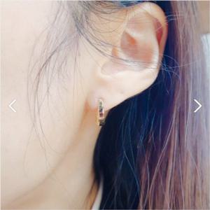미니골드 14K 타원컷팅 원터치 귀걸이 EGRM4009