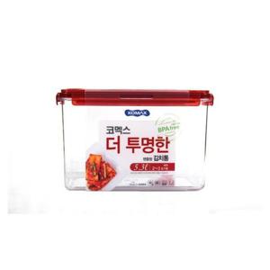 코멕스 트렌디한 더투명한 김치통 직사각 5.3L (핸들형)