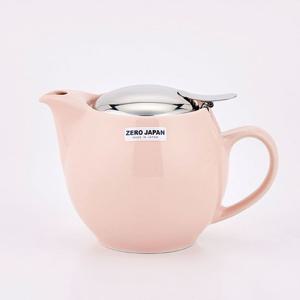 제로재팬 트렌디한 도자기 라운드 티포트 450ml 핑크 차포트