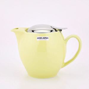 제로재팬 트렌디한 도자기 라운드 티포트 580ml 레몬옐로우