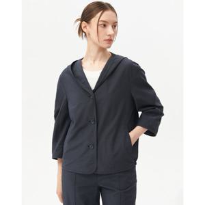 닥스 여성 24SS 50%세일린넨차콜그레이 린넨혼방 후드 블라우스 DLBL4B409CG