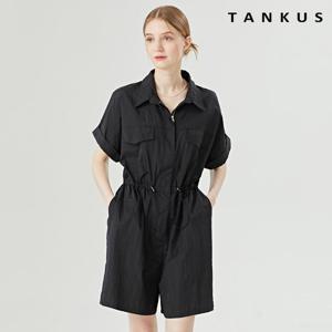 [탱커스]카라 페이크 포켓 스트링 미디 점프수트 (TW2OP018L0)