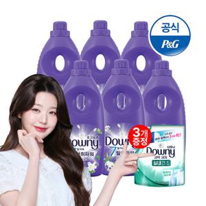 다우니 탈취파워 섬유유연제 화이트티와 릴리 1Lx6 +200ml 3개증정