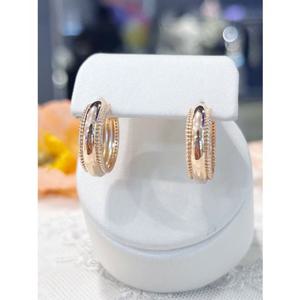 미니골드 14K [어썸 베이직] 밀그레인 원터치 귀걸이(17MM) EJIM4172