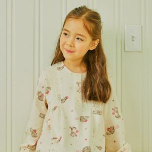 [오가닉맘]오가닉맘 메리캣여아긴소아동원피스잠옷(MIFSSW11)