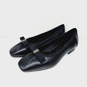 [엘칸토]천연 양가죽 여성 스퀘어 리본 플랫구두 (2CM)  LCWD11U