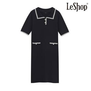 [르샵](본사직영)배색 카라 반팔 니트OP-LC32KO400
