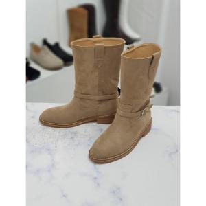 한슈 세이브존09 버클장식 여성 미들부츠 3.5cm HS087023fl