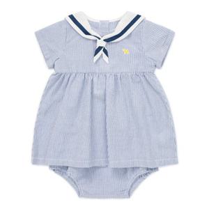 [블루독베이비8] SS25 마린 반소매 원피스세트 HJ (4531340003) (BLUEDOG BABY 유아 출산 백일 선물 도트