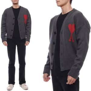 [아미] 24FW 남성 빅 하트 로고 울 가디건 (UKC002 018 067 M 24F)