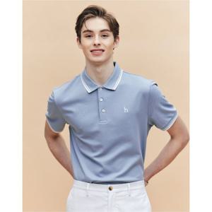 헤지스남성 더블 팁 배색 카라 반팔 티셔츠 HZTS5B437B1