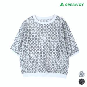그린조이 세이브존07 여성 로고 프린트 7부 라운드 티셔츠 GS25WS91WK