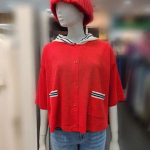 [베네통]버섯자수 후드 니트 가디건(BAKCA5531)