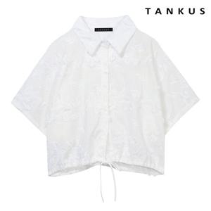 [탱커스]플로럴 자가드 반팔 블라우스 (TX2BL004L0)