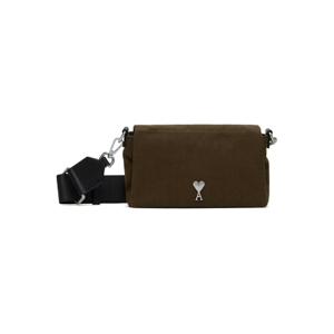 AMI Paris 메신저백 카키 아미 드 꾀흐 런치 박스 캔버스 메신저백 251482M170004