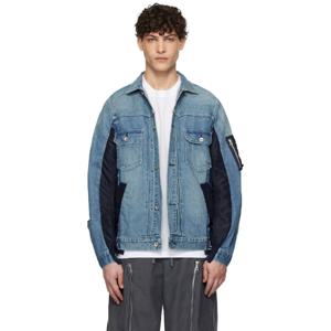 사카이 청자켓 블루 트윌 데님 재킷 251445M177000