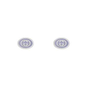 구찌 인터로킹 G 에나멜 이어링 실버 라일락 에나멜 753485-J8410-5200