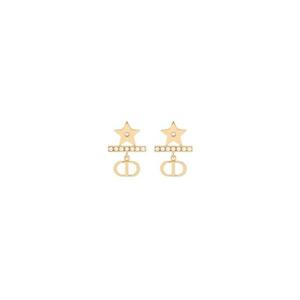 디올 쁘띠 CD 이어링 골드 피니쉬 메탈 화이트 레진 펄 실버톤 크리스탈 E3762WOMCY-D03S