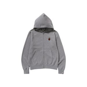베이프 어 베이싱 에이프 원 포인트 풀 집 후드 그레이 0ZXSWM115008N