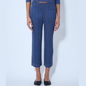 25 FW 플리츠플리세 이세이미야케 데님 모티프 크롭 팬츠 네이비 PP56JF604 72 BLUE