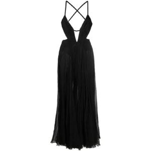 25 FW 로베르토 카발리 드레이프 백리스 실크 드레스 QKT195CC001 TP438329016
