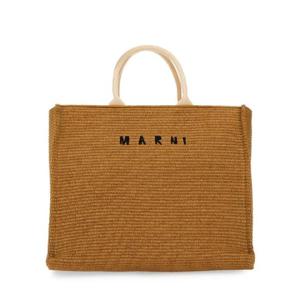 MARNI 대형 라피아 효과 패브릭 토트백 SHMP0078U0P3860Z0R42