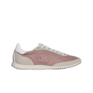 셀린느 레이서 로우 탑 스니커즈 나일론 스웨이드 카프스킨 앤 카프스킨 로즈우드 364365195C-24RW
