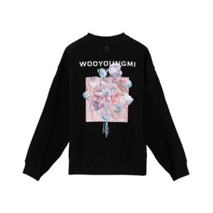 우영미 3D 플라워 백로고 스웨트셔츠 블랙   24FW W243TS25723B