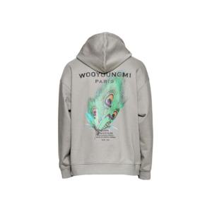 우영미 깃털 백로고 후드 스웨트셔츠 그레이   23SS W231TS35726G