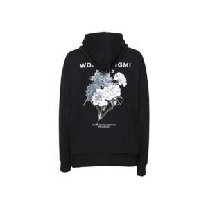 우영미 플라워 프린트 백로고 후드 블랙   21SS W211TS33733B